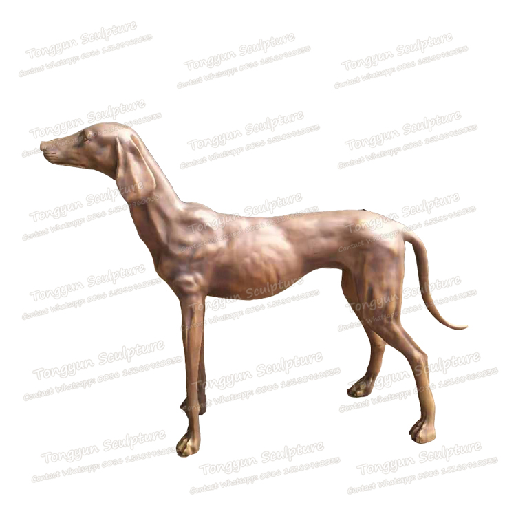 Large Animal Bronze Dog Sculpture Bronze Greyhound Life Size Dog Statue