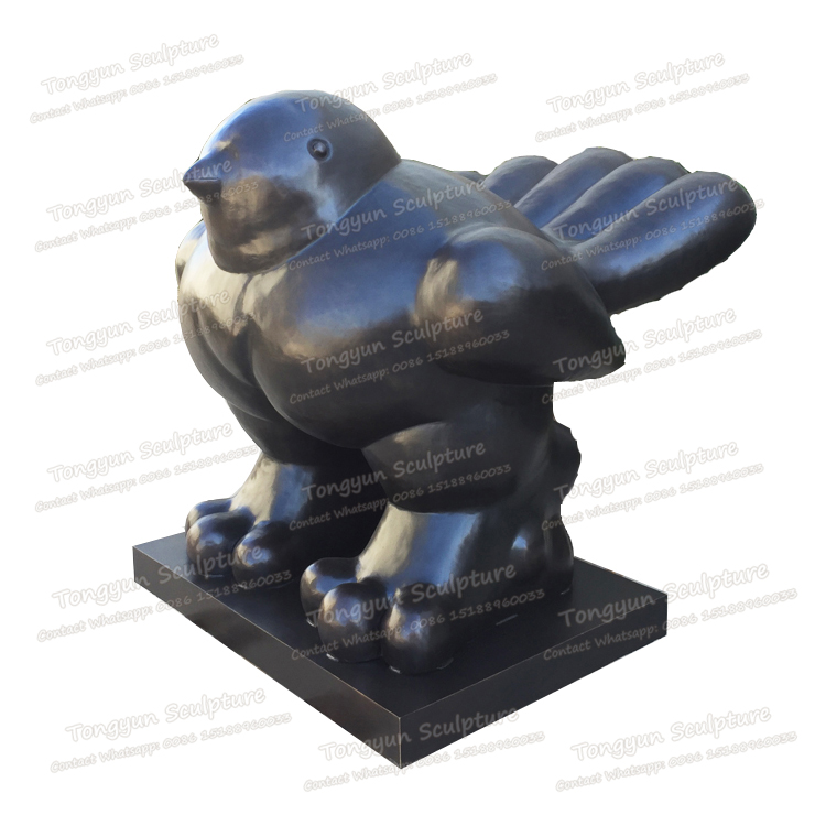 厂家定制纯铜户外大型现代胖鸟雕塑动物雕塑