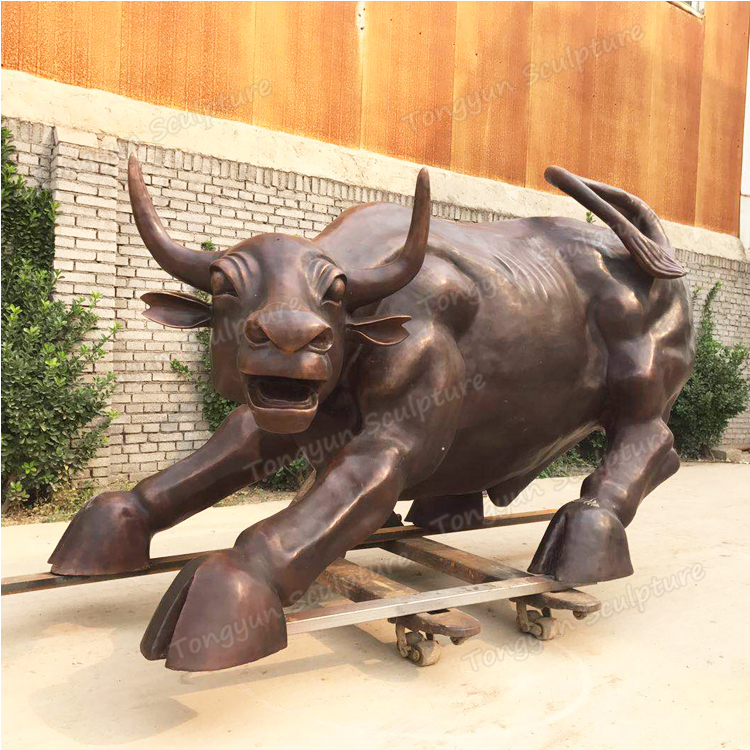 厂家定制纯铜户外大型铜牛雕塑 华尔街牛雕塑动物雕塑