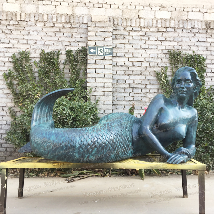 Garden Outdoor Large Bronze Statue Bronze Mermaid Statue