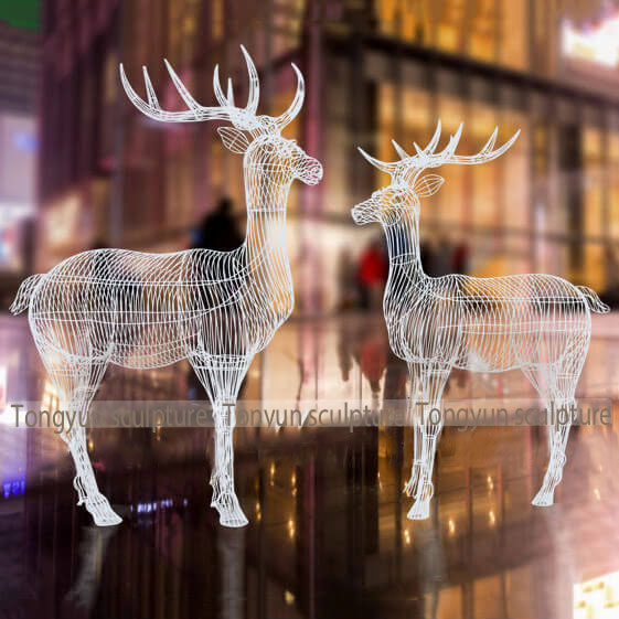 Life Size Metal Deer Statue for Yard Ornaments