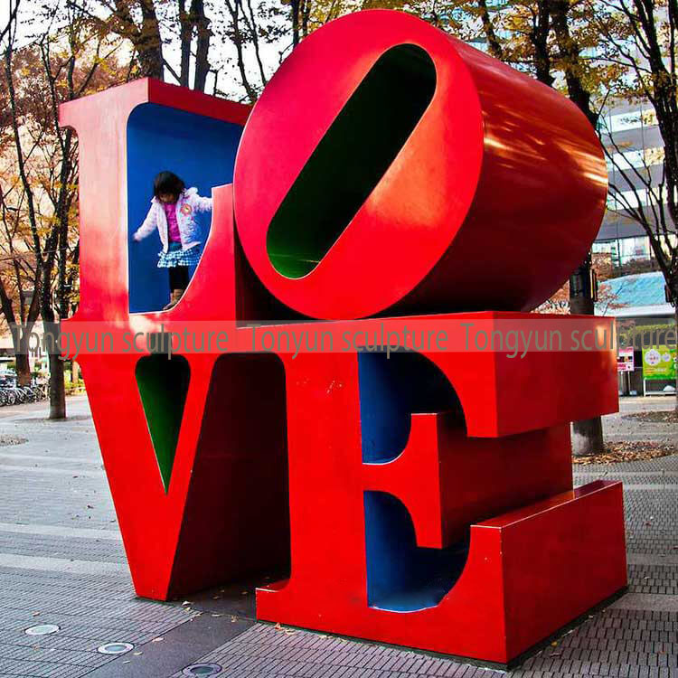 Robert Indiana Love Sculpture stainless steel 
