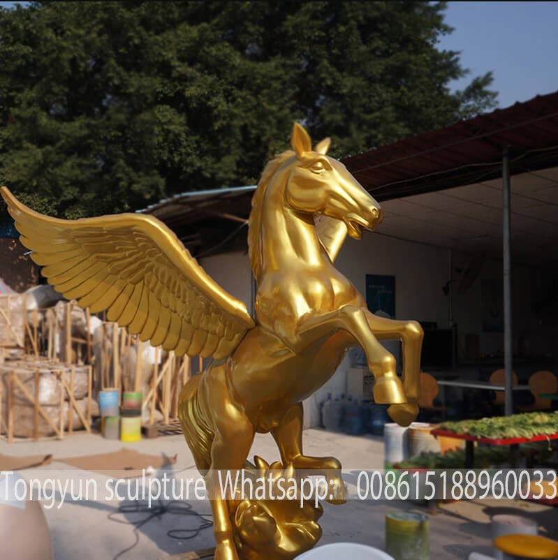 Life Size Fiberglass Pegasus Statue