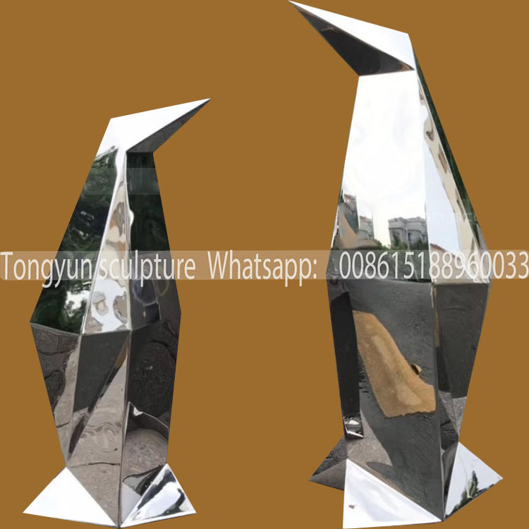 Geometric Penguin Garden Statue
