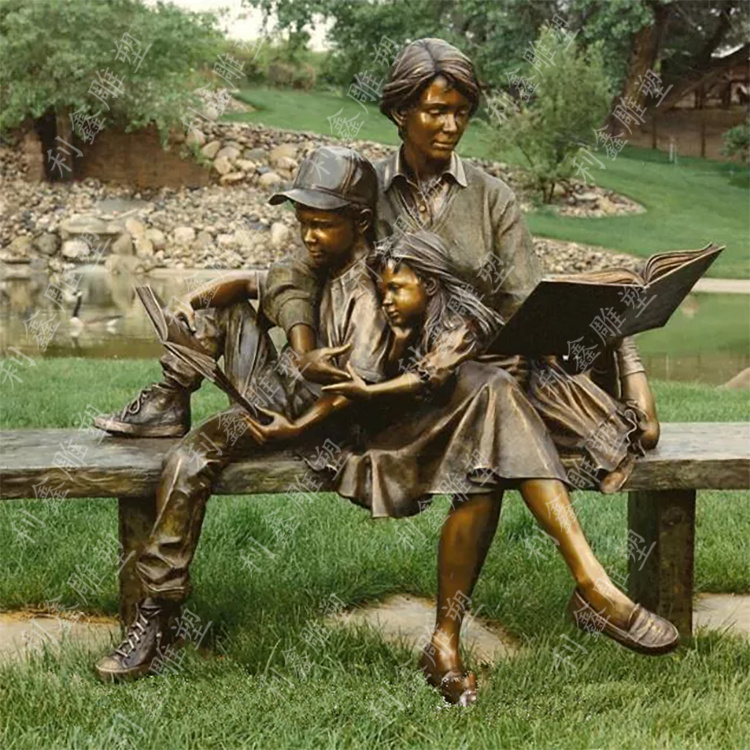 Custom Outdoor Garden Park Put Handmade Life Size Bronze Sitting Man And Woman Statue On Bench couple sculpture 