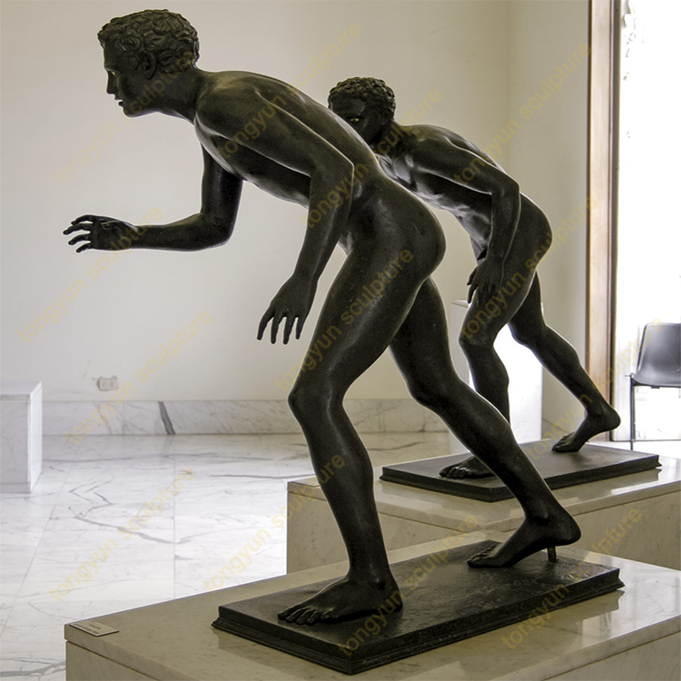 Customized Life Size Copper Athlete Sculpture Bronze Running Man Statue