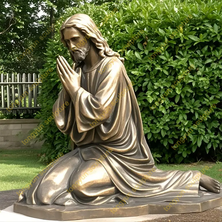 Outdoor Gardending Large Figurine Metal Art Craft Life Size Bronze Jesus Statue Church Sculpture