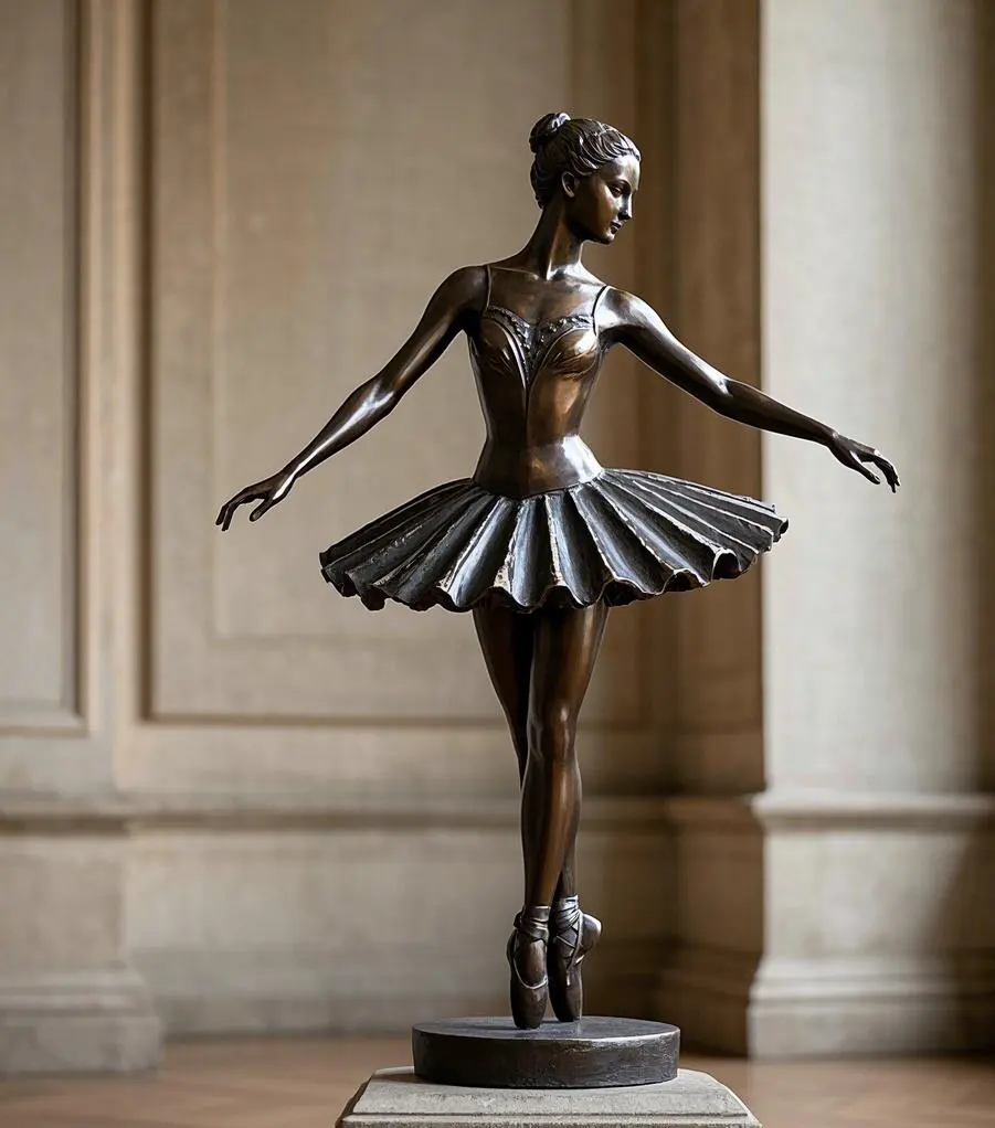 Ballet Dancer Figurines Bronze Sculpture Customized Dancing Girl Sculpture Bronze Life Size Dancing Female Statue
