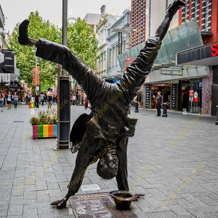  Customized morden bronze figure huaman handstand sculpture outdoor decorative bronze sculpture for sale 