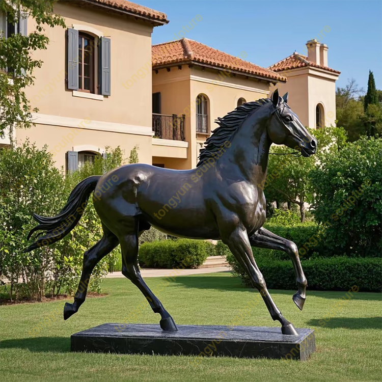 Factory Supplied Durable Outdoor Garden Life Size Bronze Metal Galloping Jumping Horse Statue for Sale