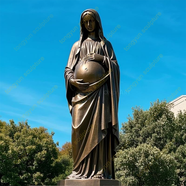  Find similar icon Christian Religious Church Large Outdoor Religious Decor Metal Brass Cast Life Size Pregnant Virgin Mary Bronze Statue Sculpture