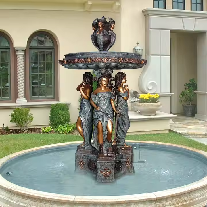 Large Outdoor European Style Bronze Water Fountain Sculpture in France Greek Antique Brass Fountain - 副本