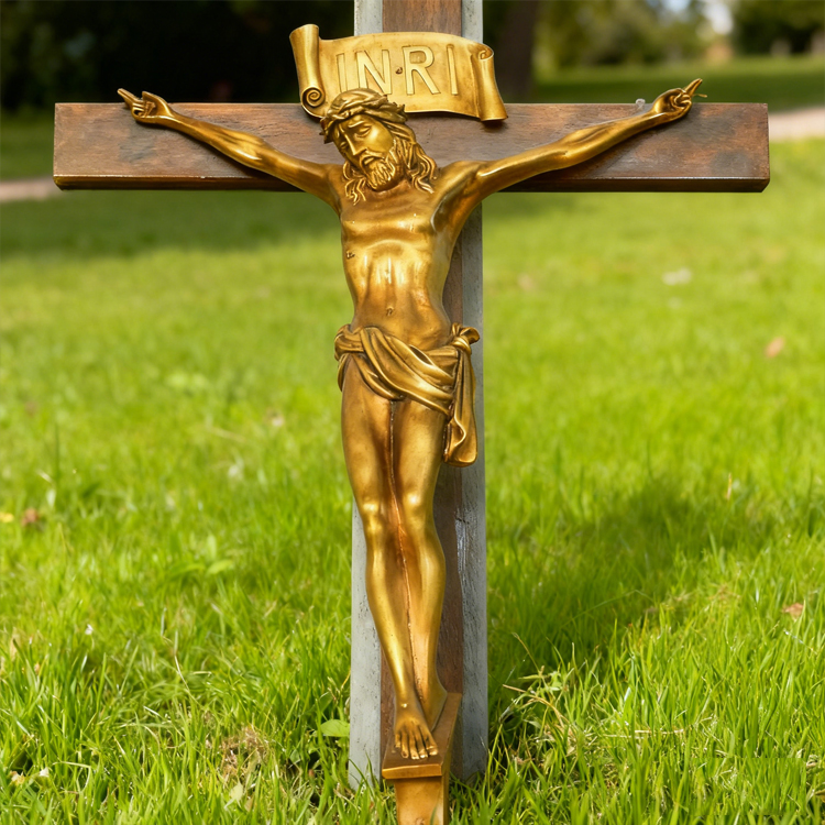 Antique religious bronze brass corpus of our lord Jesus