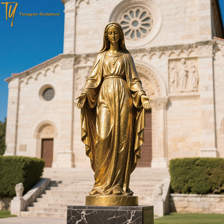 Bronze Blessed Virgin Mary Statue for Church Decor