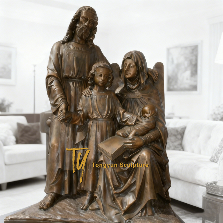 Famous Religious Garden Outdoor Bronze Holy Family Sculpture