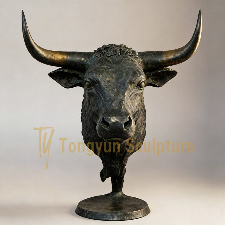 Bull Bronze Bust Sculpture Tongyun Art Bronze Animal Sculpture