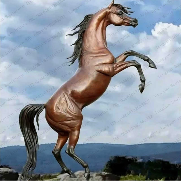 Arabic Bronze Life Size Horse Statue Rearing Horse Art