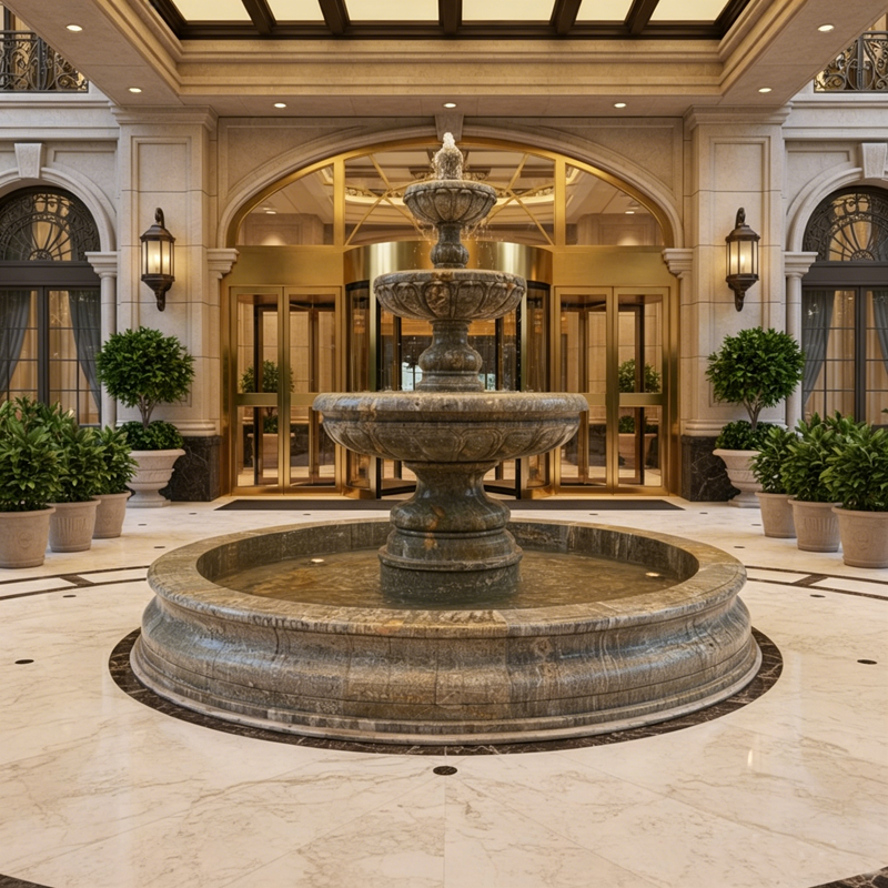Custom Granite Fountain Natural Stone Solid Hand-carved Luxurious Classic Outdoor Garden High Quality
