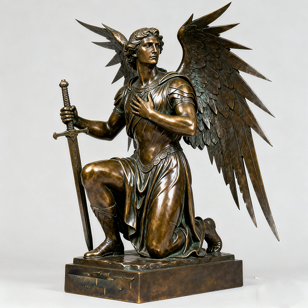 Wings of Protection Forged in Bronze: The Solemn Vow of the Sword - Bearing Angel