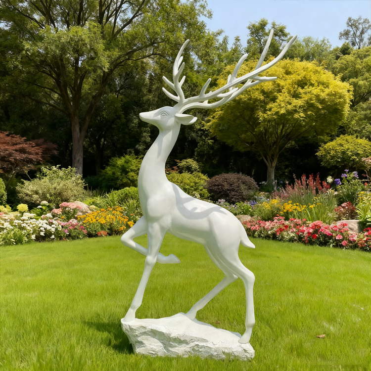 Outdoor Decoration Fiberglass Deer Animal Elk Statue Standing Life Size Resin Deer Statue.jpg