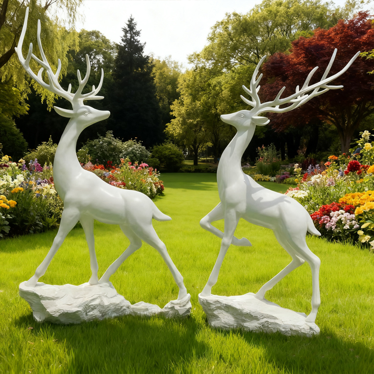 Outdoor Decoration Fiberglass Deer Animal Elk Statue Standing Life Size Resin Deer Statue.jpg