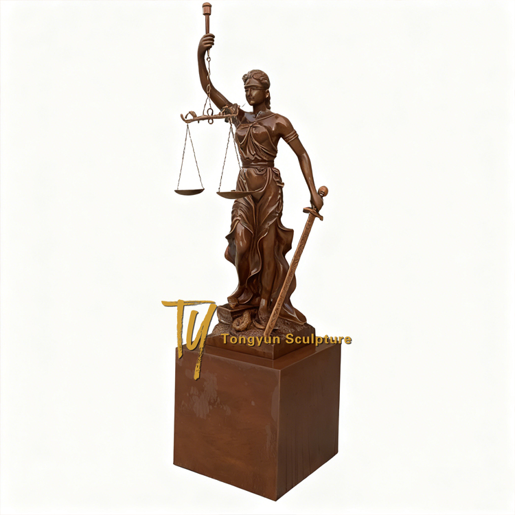 Greek Blind Goddess Lady Justice Statue Myth Sculpture Large Size Bronze Statue.jpg