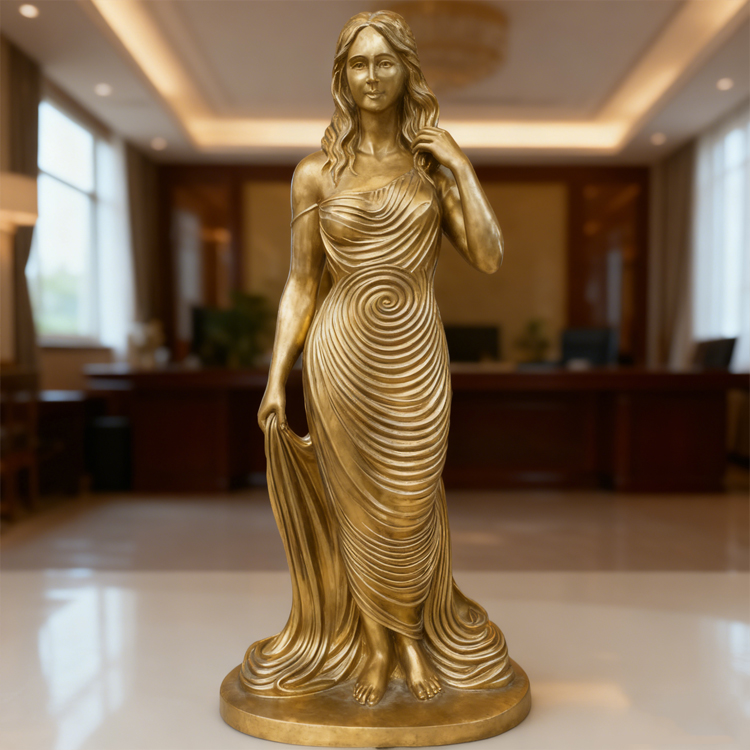 Sculptures of Bathsheba and Lady of Shalott Custom Life-Size Bronze Nude Dancing Girl Lady Sculpture.jpg