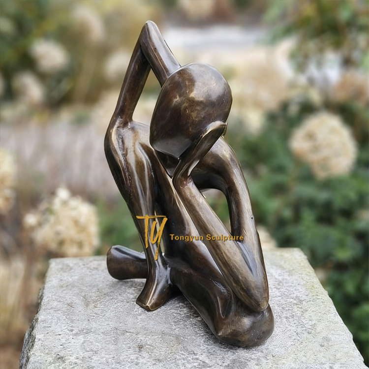 Abstract bronze sculpture The dreaming man Modern bronze Statue For Sale.jpg