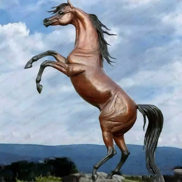 Arabic Bronze Life Size Horse Statue Rearing Horse Art.jpg